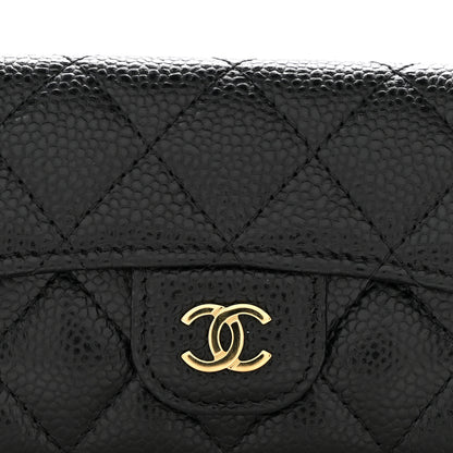 Chanel Caviar Quilted Flap Card Holder Wallet Black Black 11 of 12