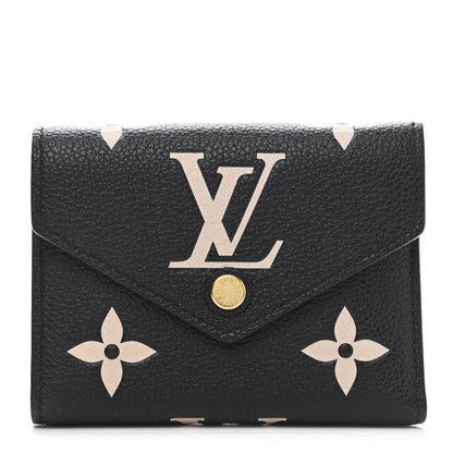 Louis Vuitton Empreinte Monogram Giant Victorine Wallet Black Beige 1 of 7