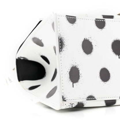 Balenciaga Smooth Calfskin Spray Polka Dot Small Hourglass Top Handle Bag White Black 10 of 10