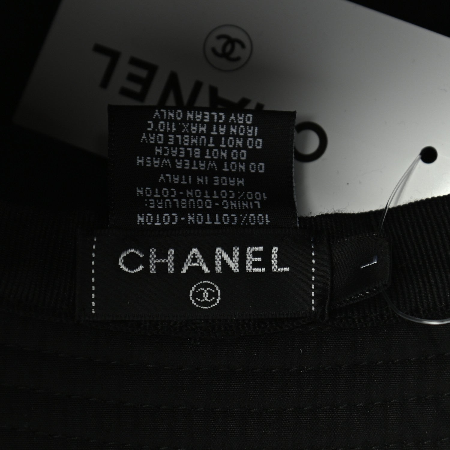 Chanel Cotton CC Bucket Hat L Black 6 of 6