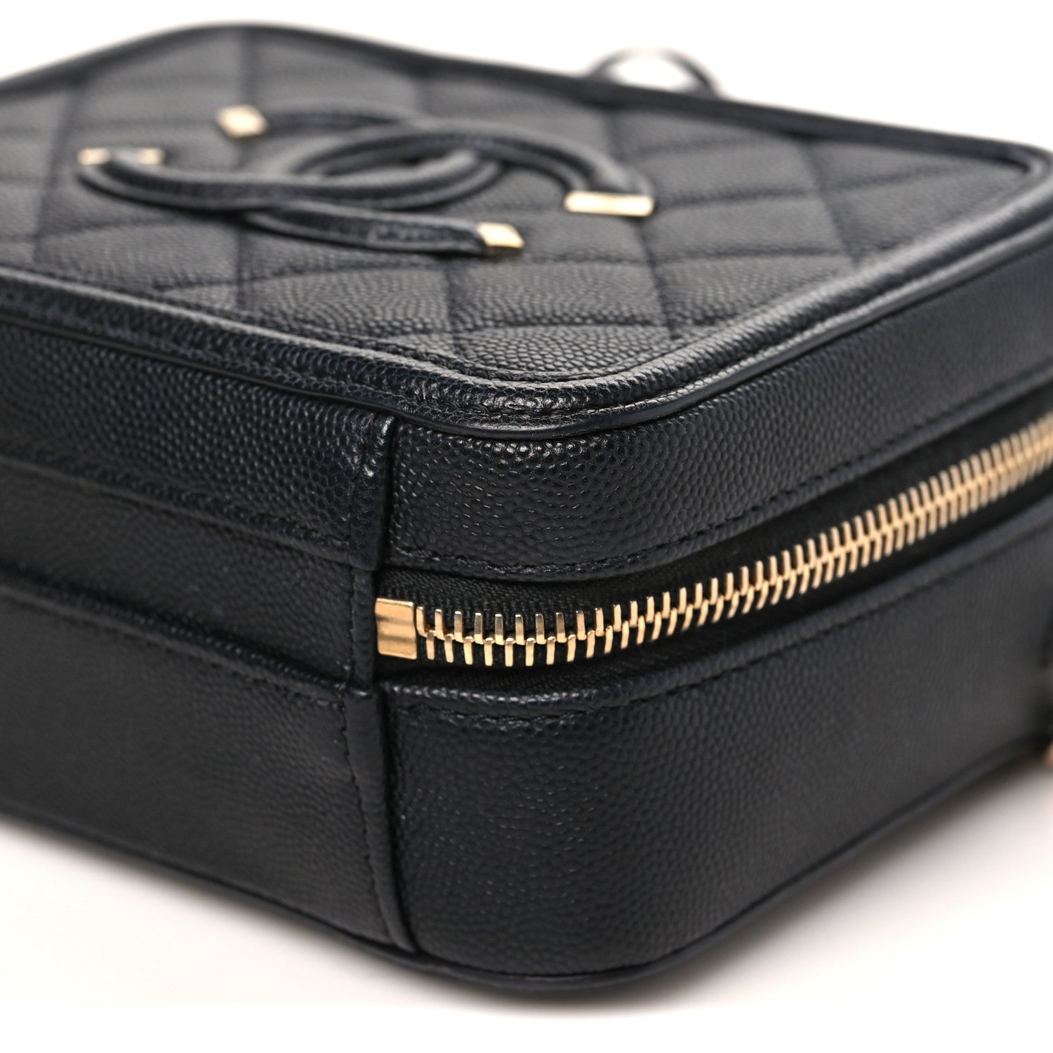Chanel Caviar Quilted Small CC Filigree Vanity Case Black 10 of 10