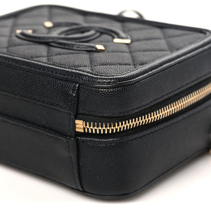 Chanel Caviar Quilted Small CC Filigree Vanity Case Black 10 of 10
