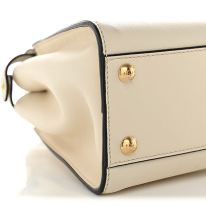 Fendi Vitello Seta Suede FF Mini Peekaboo Iconic Satchel Uovo Sigaro Marrone 9 of 10
