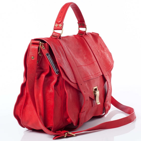 Lambskin PS1 Large Satchel Red