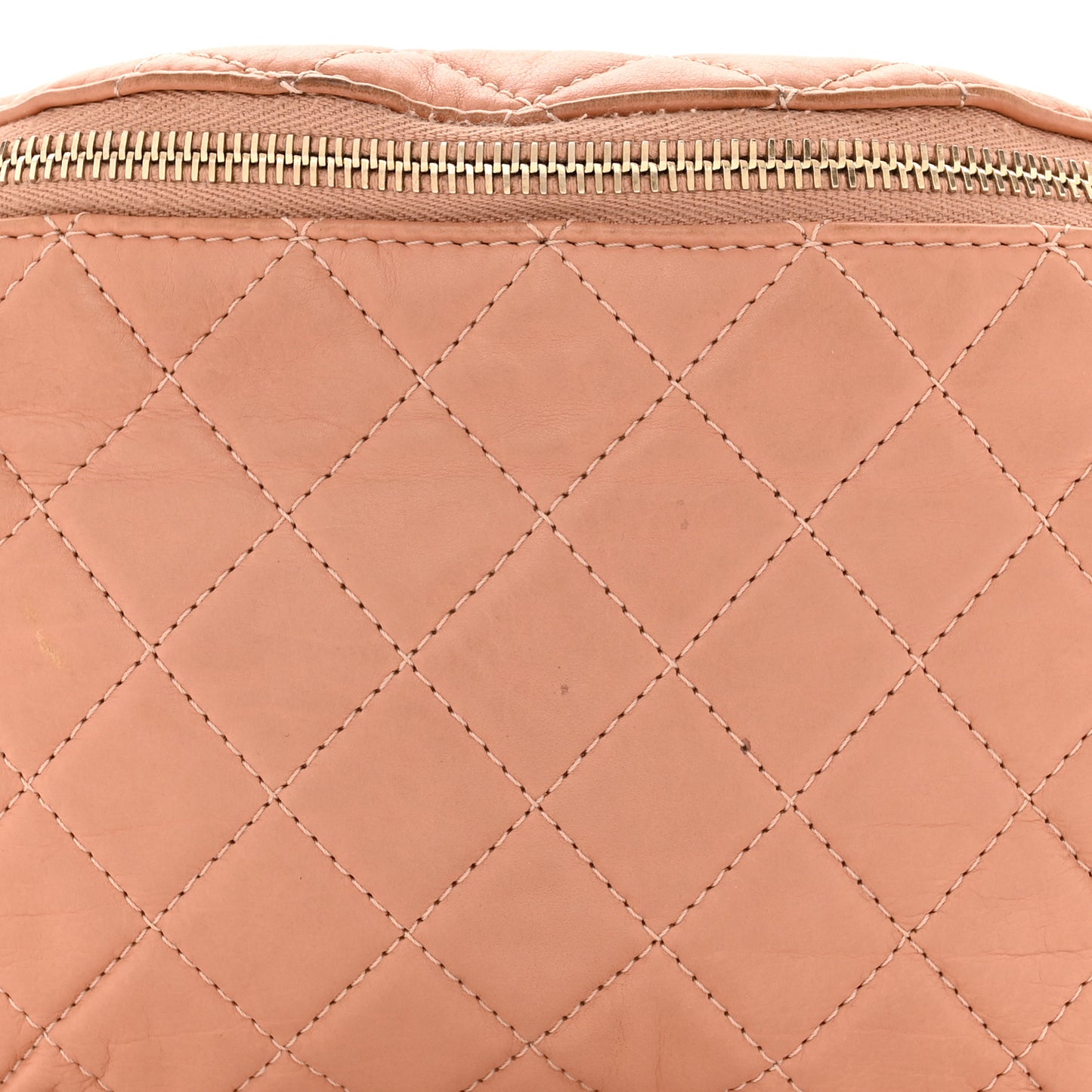 Calfskin Quilted Banane Waist Bag Fanny Pack Pink