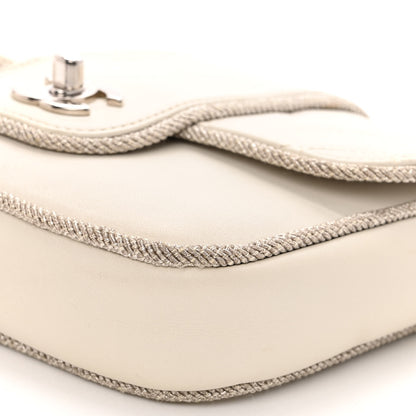 Chanel Lambskin Lurex Quilted Elementary Chic Mini Flap White 10 of 11