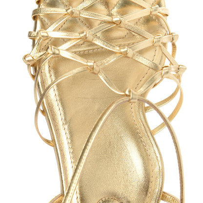 Chanel Laminated Lambskin CC Sandals 39.5 Gold 20 of 30