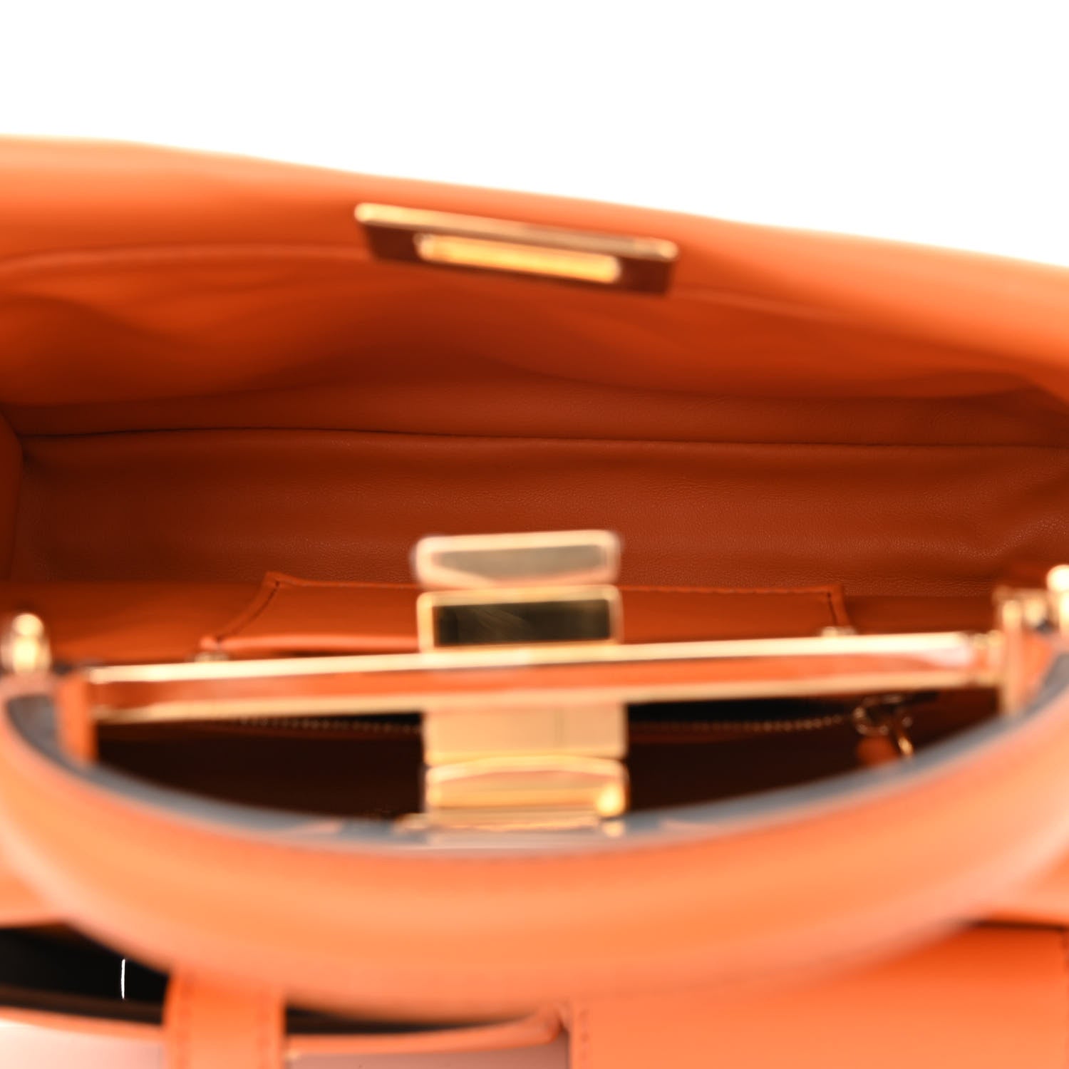 Fendi Vitello Grace Matte Two Pocket Mini Peekaboo Iconic Satchel Aranciata 5 of 9