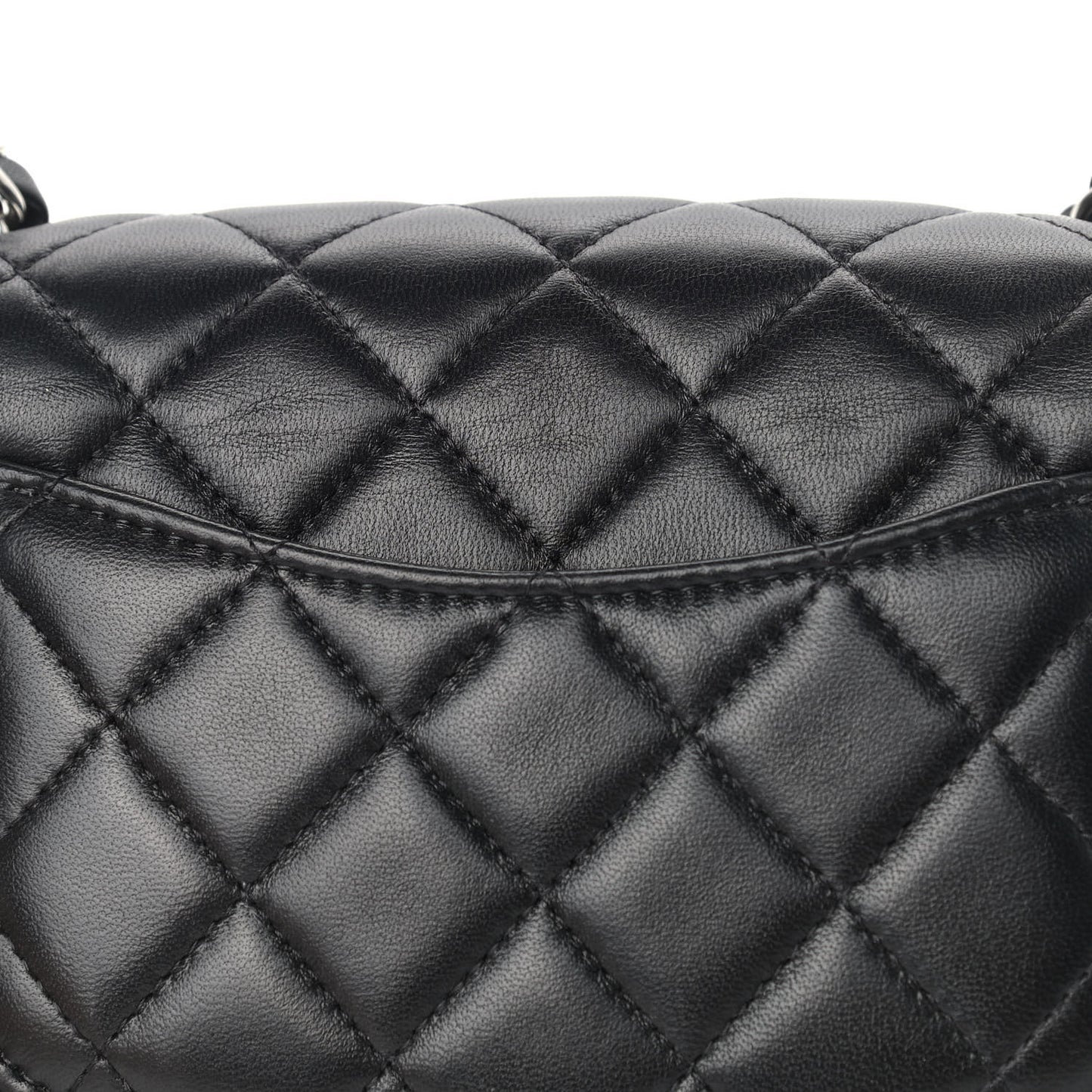 Lambskin Quilted Mini Rectangular Flap Black