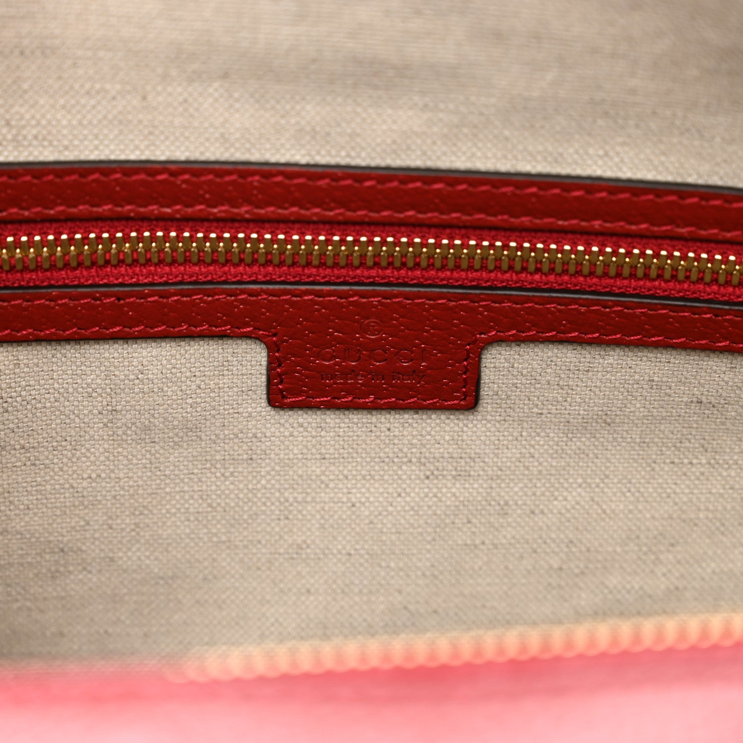 Gucci Textured Dollar Calfskin Web Large Duffle Bag Red 6 of 10