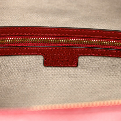 Gucci Textured Dollar Calfskin Web Large Duffle Bag Red 6 of 10