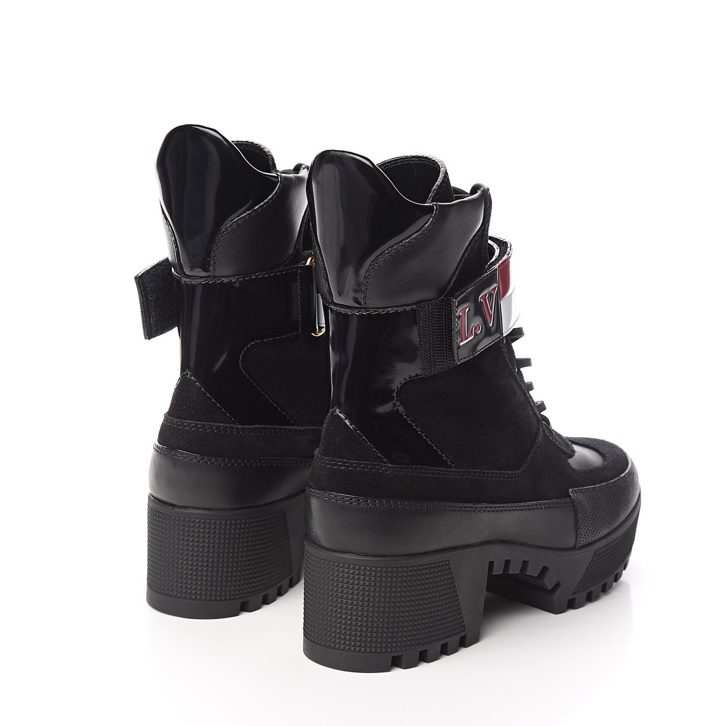 Suede Calfskin Laureate Platform Desert Boots 37 Black
