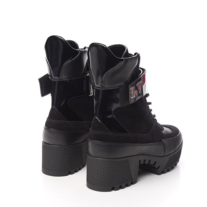 Louis Vuitton Suede Calfskin Laureate Platform Desert Boots 37 Black 4 of 8