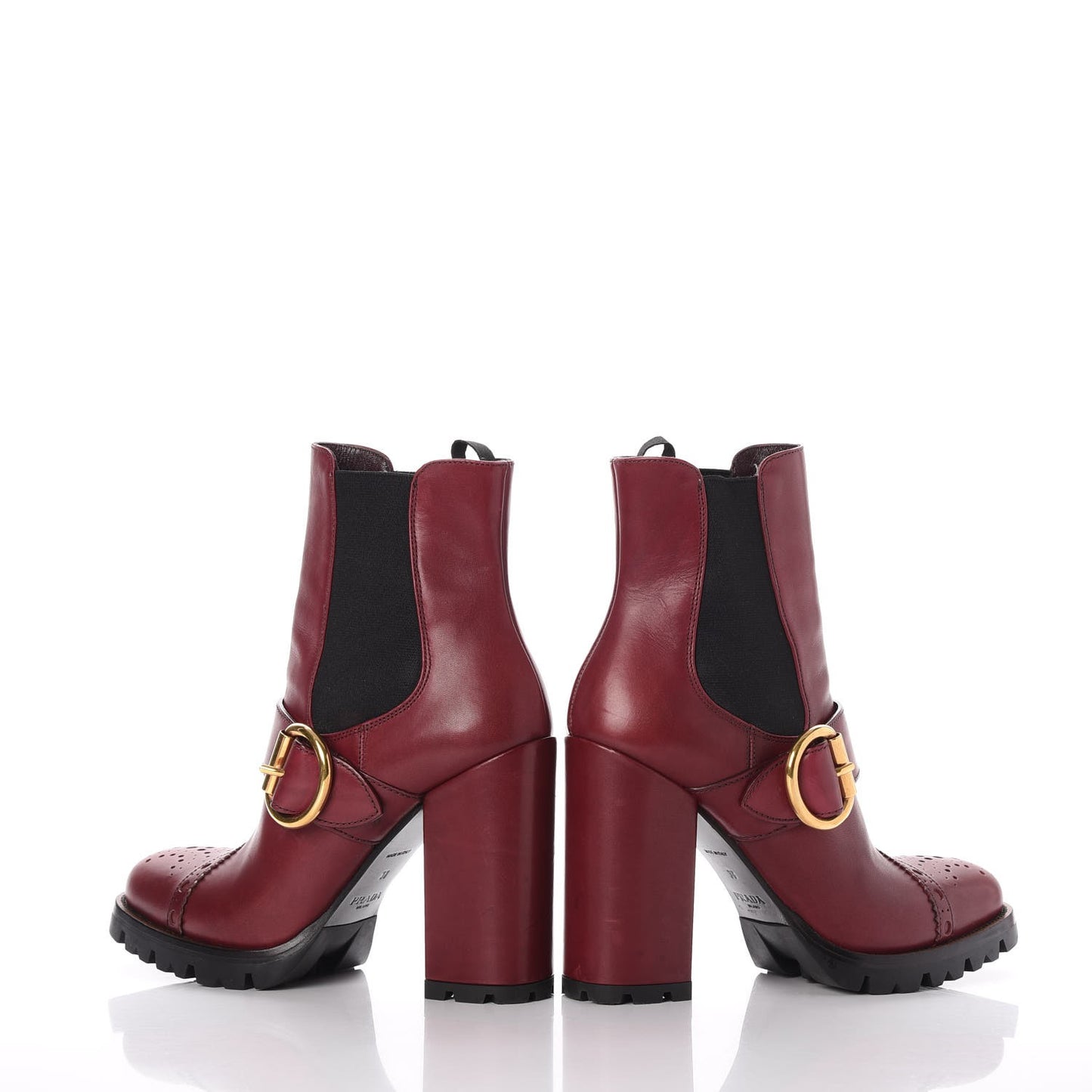 Calfskin Cap Toe Chelsea Boots 38 Amaranto