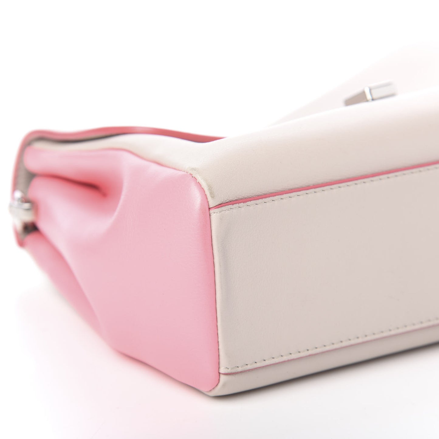 Calfskin Bi-Color Small Diorling Rose Candy
