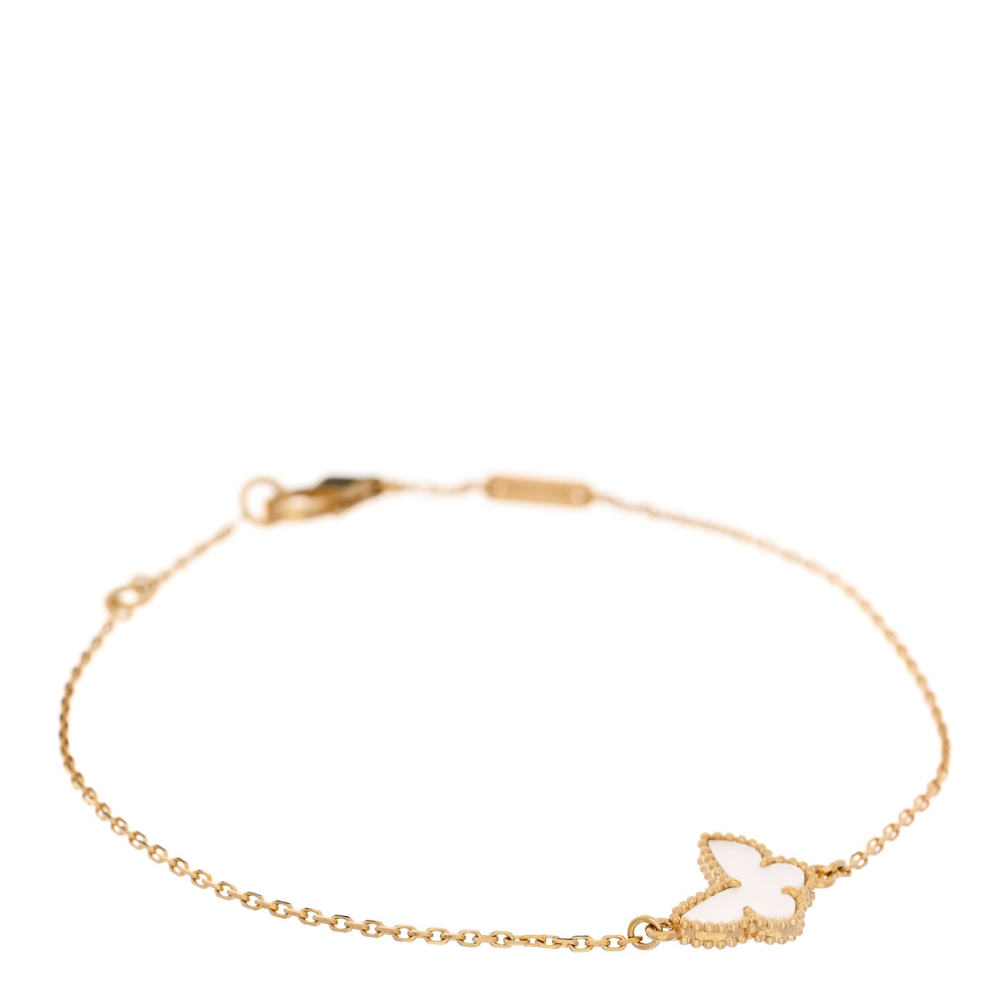 18K Yellow Gold Mother of Pearl Sweet Alhambra Butterfly Bracelet