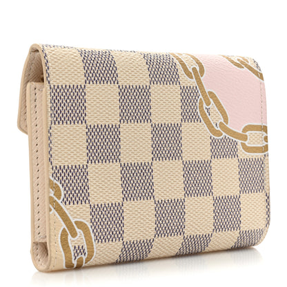 Louis Vuitton Damier Azur Nautical Victorine Wallet Gold 3 of 11