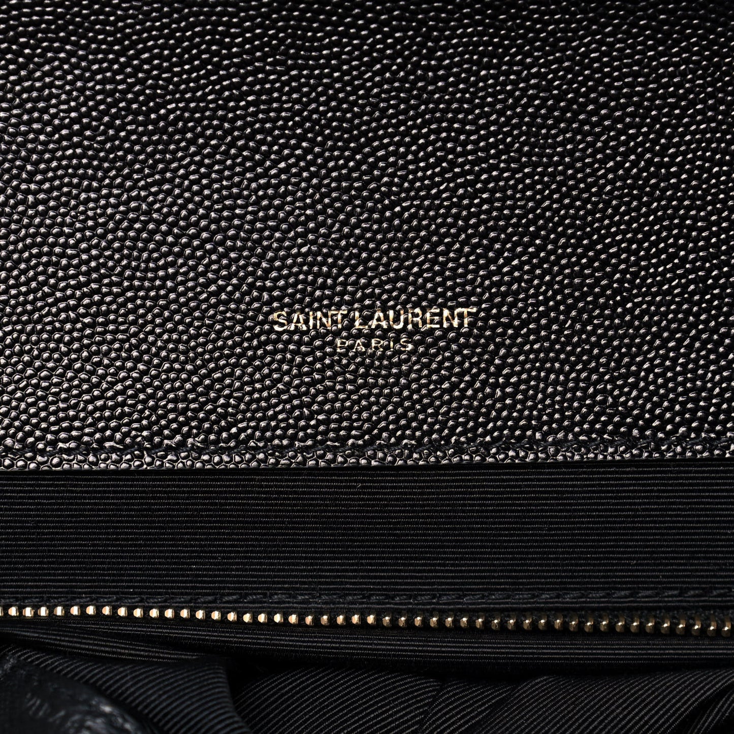 Grain De Poudre Textured Mixed Matelasse Large Triquilt Monogram Satchel Black