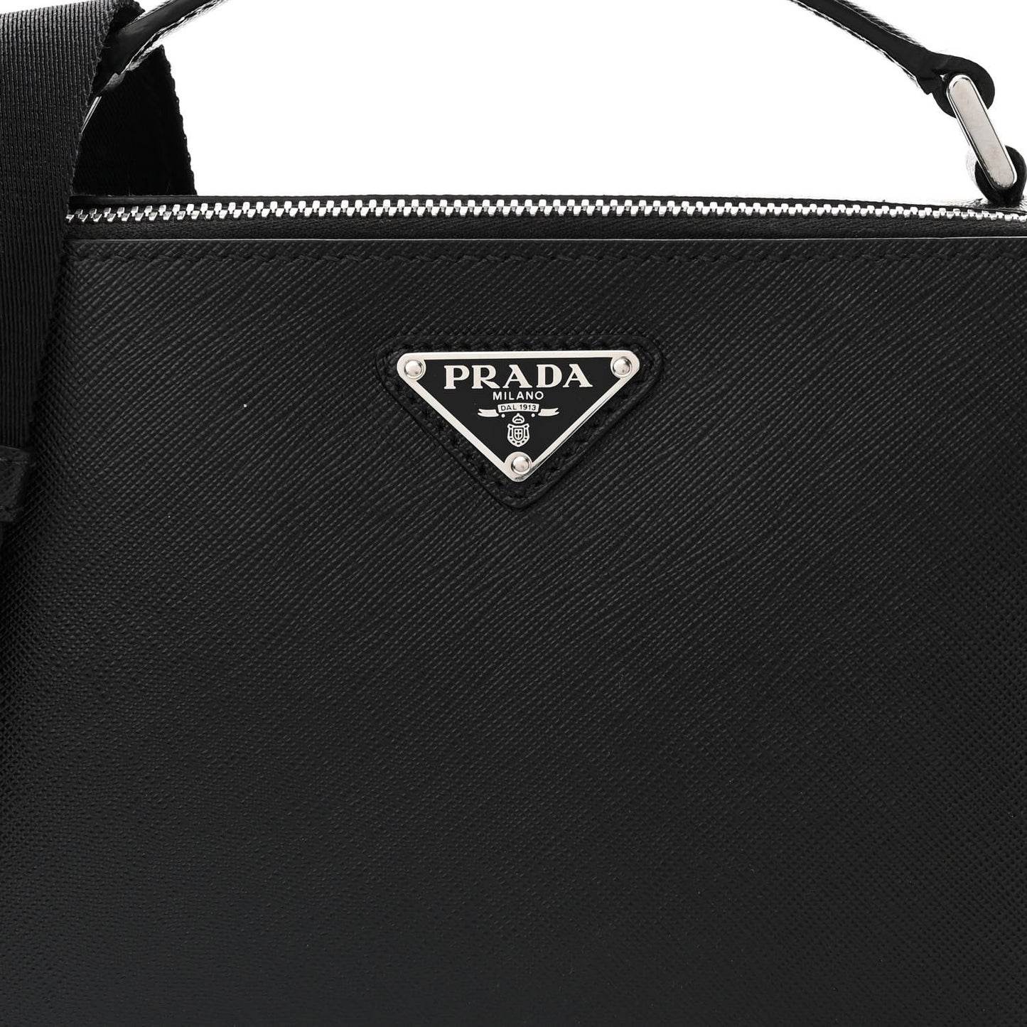 Saffiano Travel Medium Brique Crossbody Bag Black