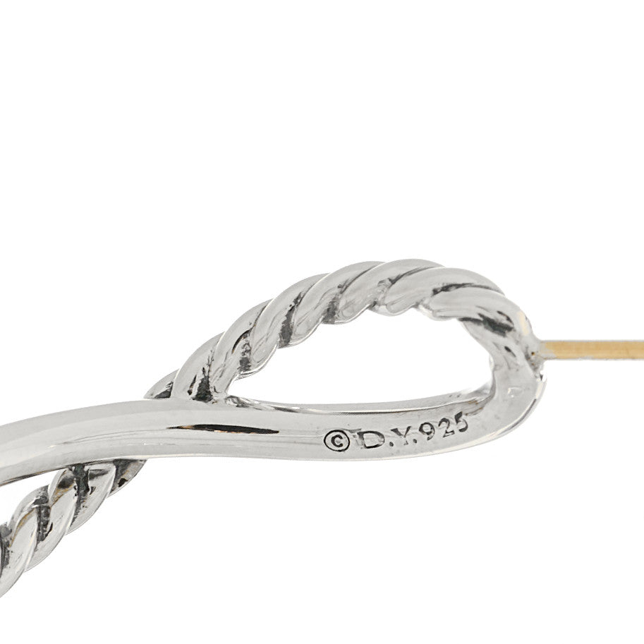 Sterling Silver Crossover Cable Hoop Earrings