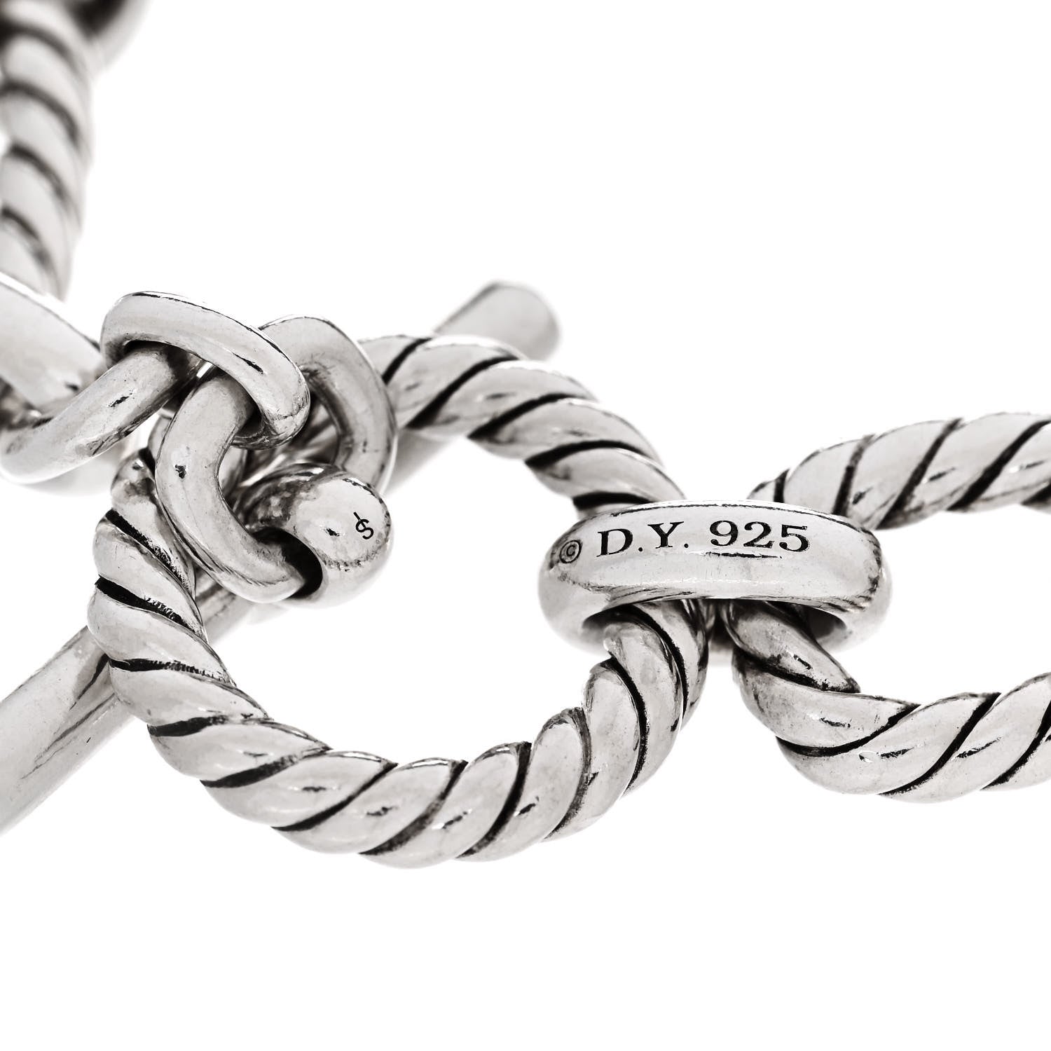 David Yurman Sterling Silver Blue Sapphire 12.5mm Cushion Link Bracelet 3 of 3