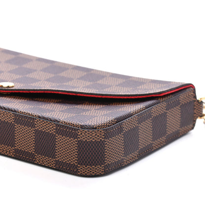 Louis Vuitton Damier Ebene Pochette Felicie Chain Wallet 9 of 9