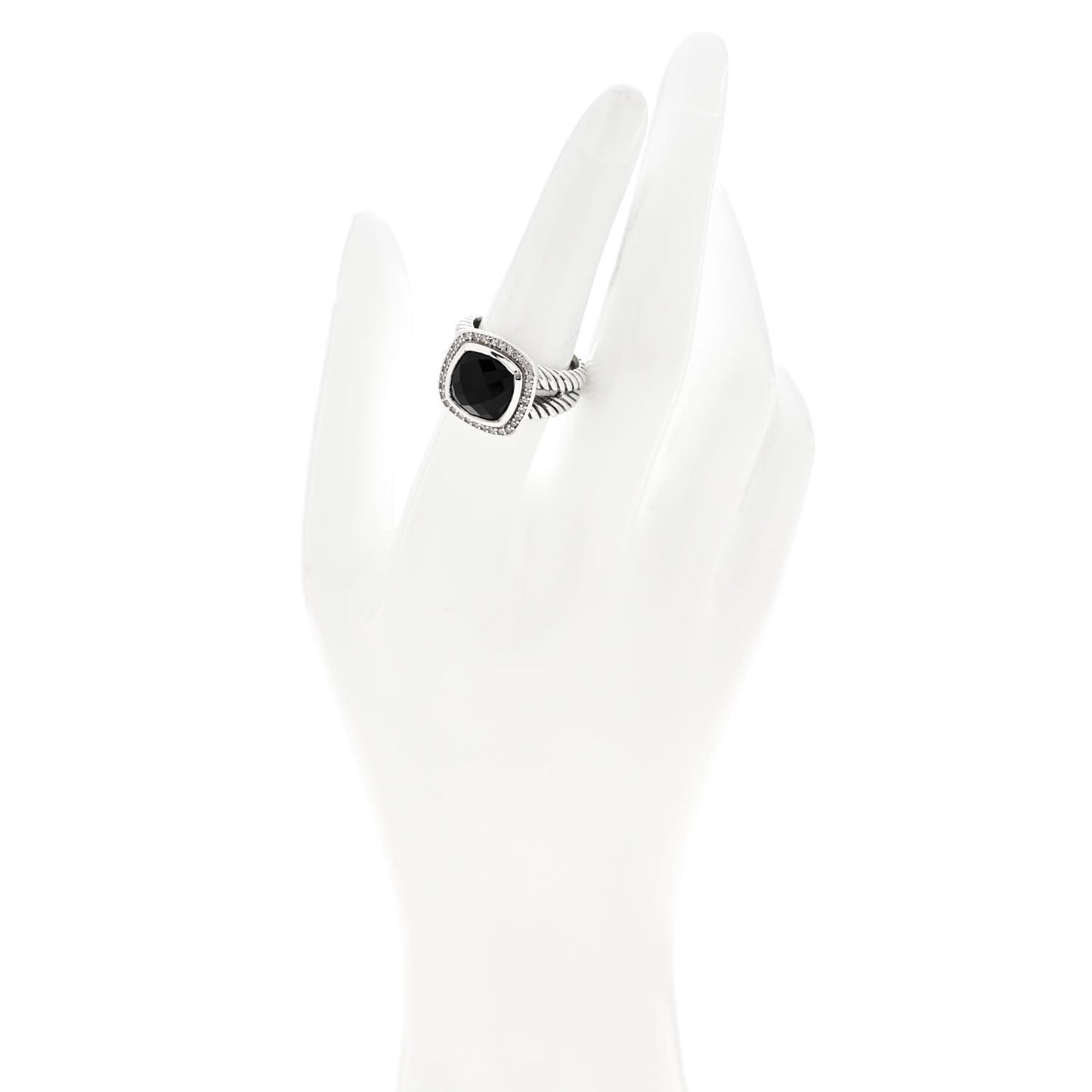 Sterling Silver Diamond Black Onyx 11mm Albion Ring 54 7
