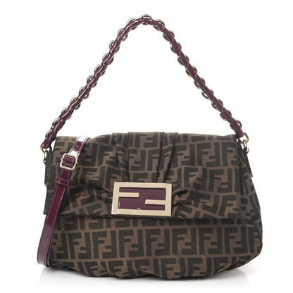 Fendi Zucca Mia Shoulder Flap Tobacco Purple 1 of 6