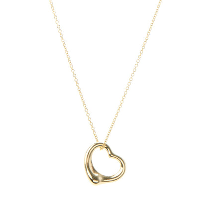 Tiffany 18K Yellow Gold Elsa Peretti Small Open Heart Pendant Necklace 1 of 6