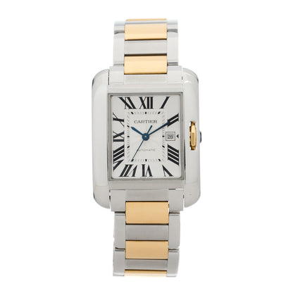 Cartier Stainless Steel 18K Yellow Gold 30mm Tank Anglaise Automatic Watch 1 of 5