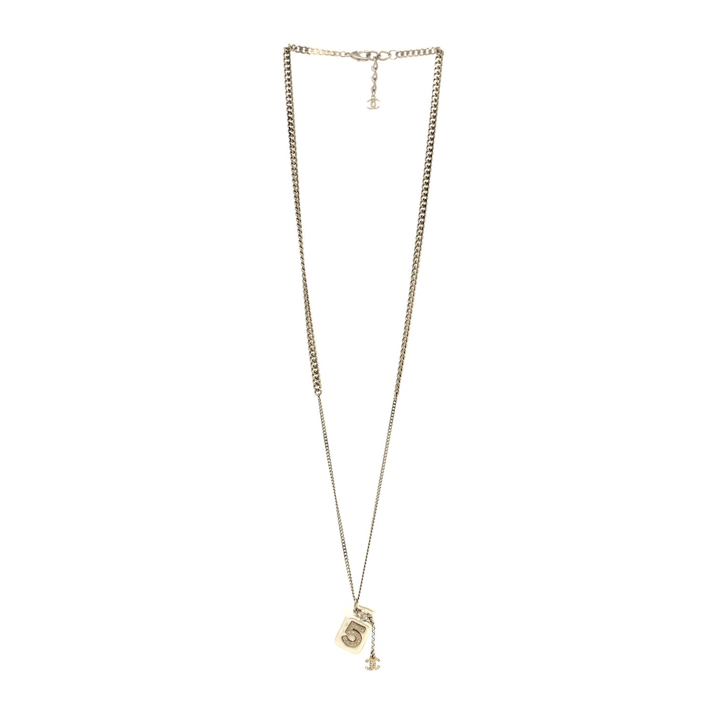 Resin Crystal CC No 5 Perfume Bottle Necklace