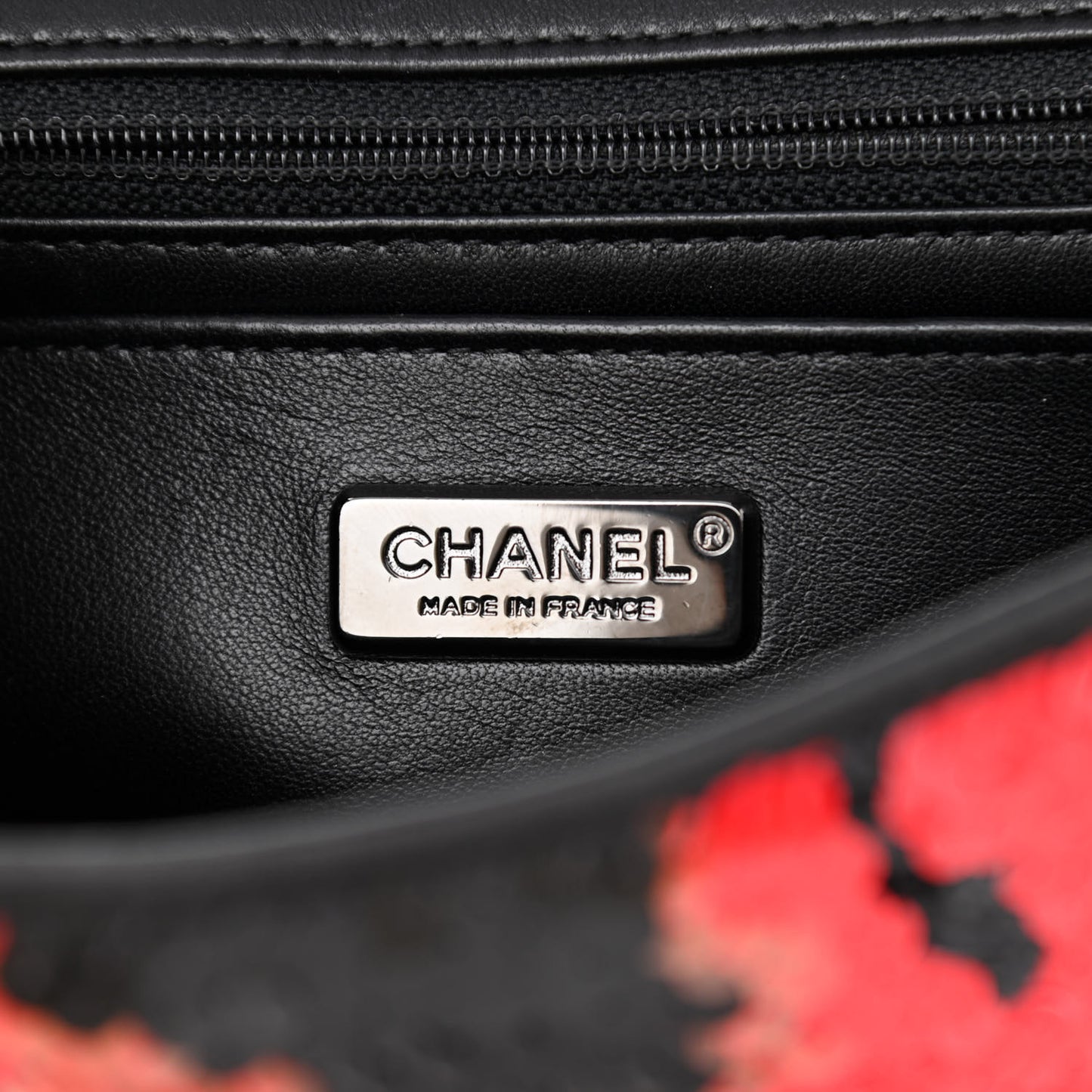 Sequin Mini Rectangular Flap Red Black Multicolor