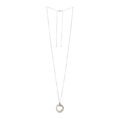 David Yurman Sterling Silver 14K Yellow Gold 28mm Crossover Pendant Necklace 3 of 5