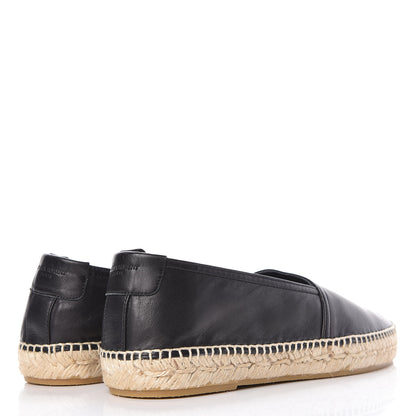 Saint Laurent Lambskin Mens Monogram Espadrilles 39 Black 4 of 9