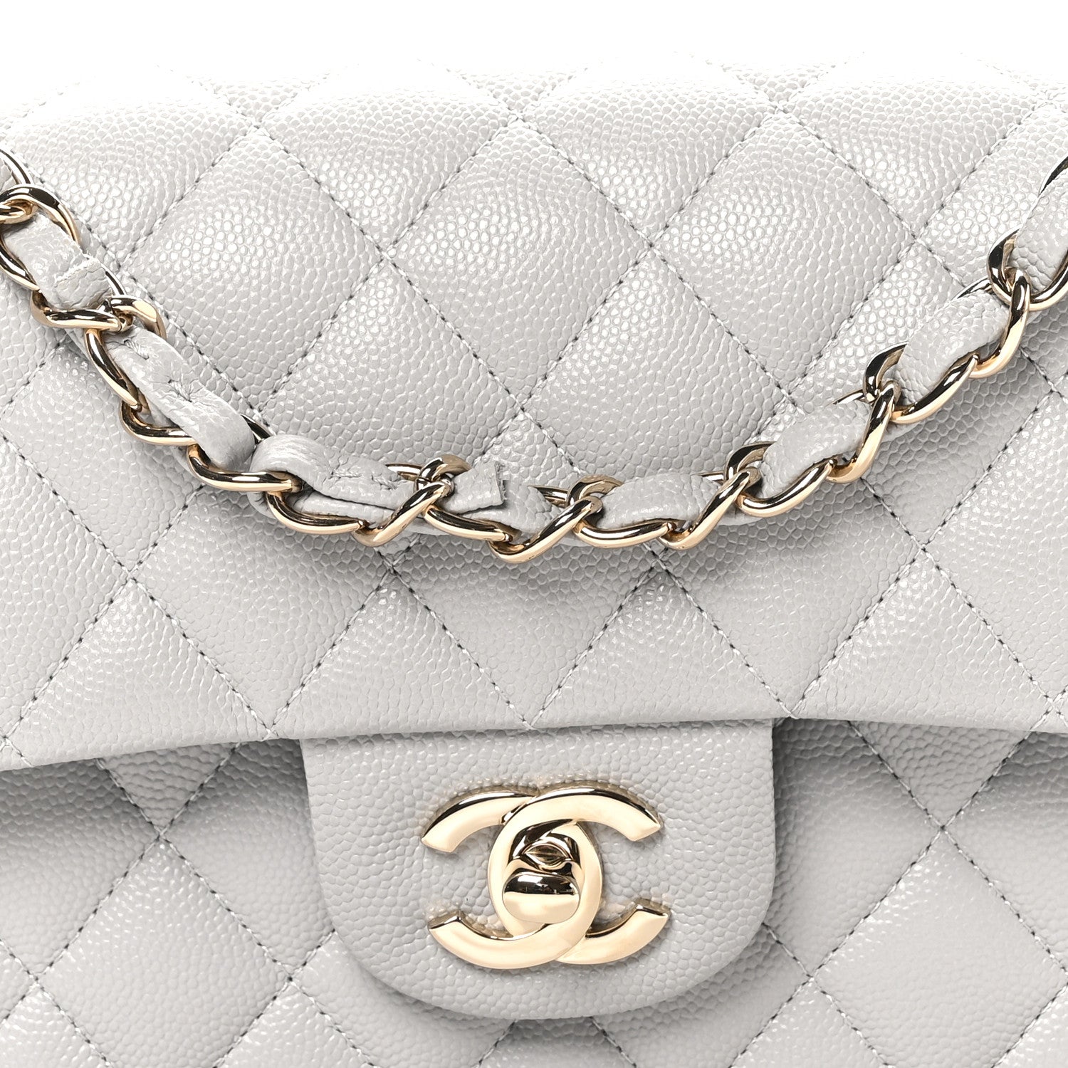 Chanel Caviar Quilted Small Double Flap Grey 8 of 12