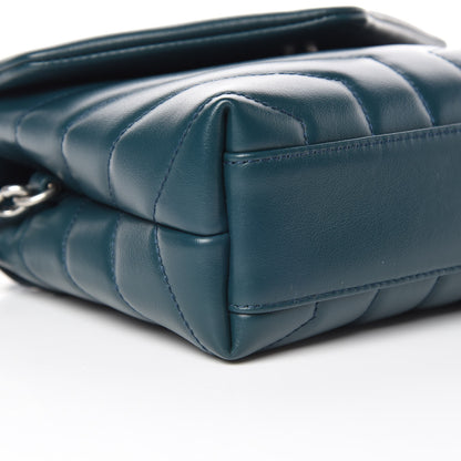 Saint Laurent Calfskin Y Quilted Monogram Toy Loulou Satchel Dark Turquoise 9 of 11