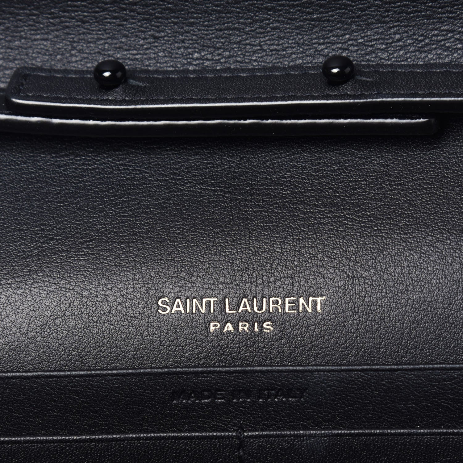 Saint Laurent Patent Matelasse Chevron Monogram Chain Wallet Black 6 of 8