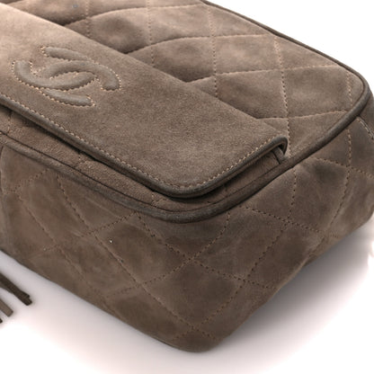 Chanel Suede Quilted CC Tassel Camera Case Grey 11 of 12