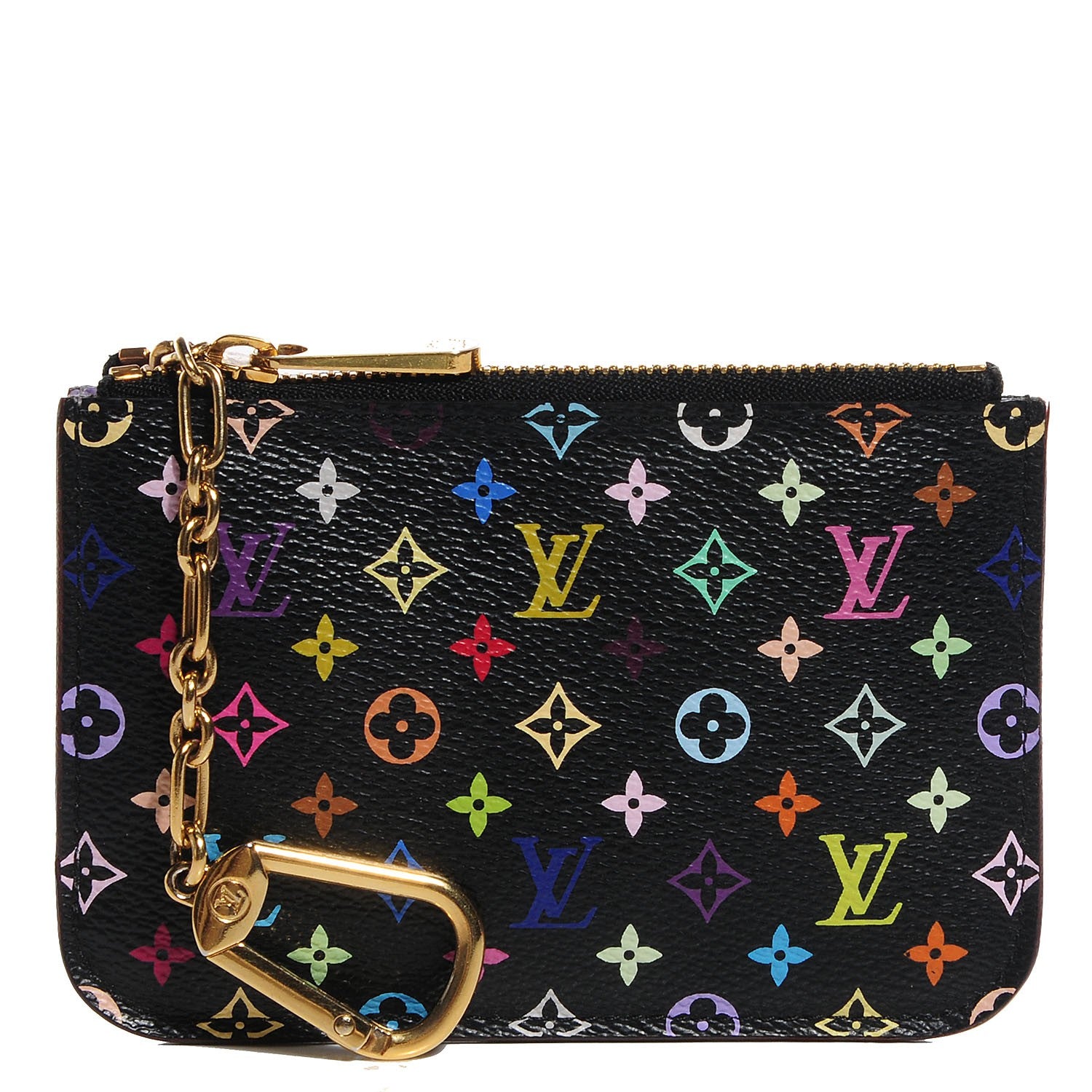 Louis Vuitton Monogram Multicolor Key Pouch Black Violet 1 of 8