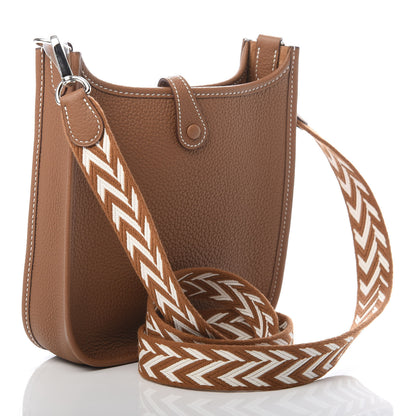 Hermes Taurillon Maurice Amazone Evelyne TPM Gold White 3 of 11