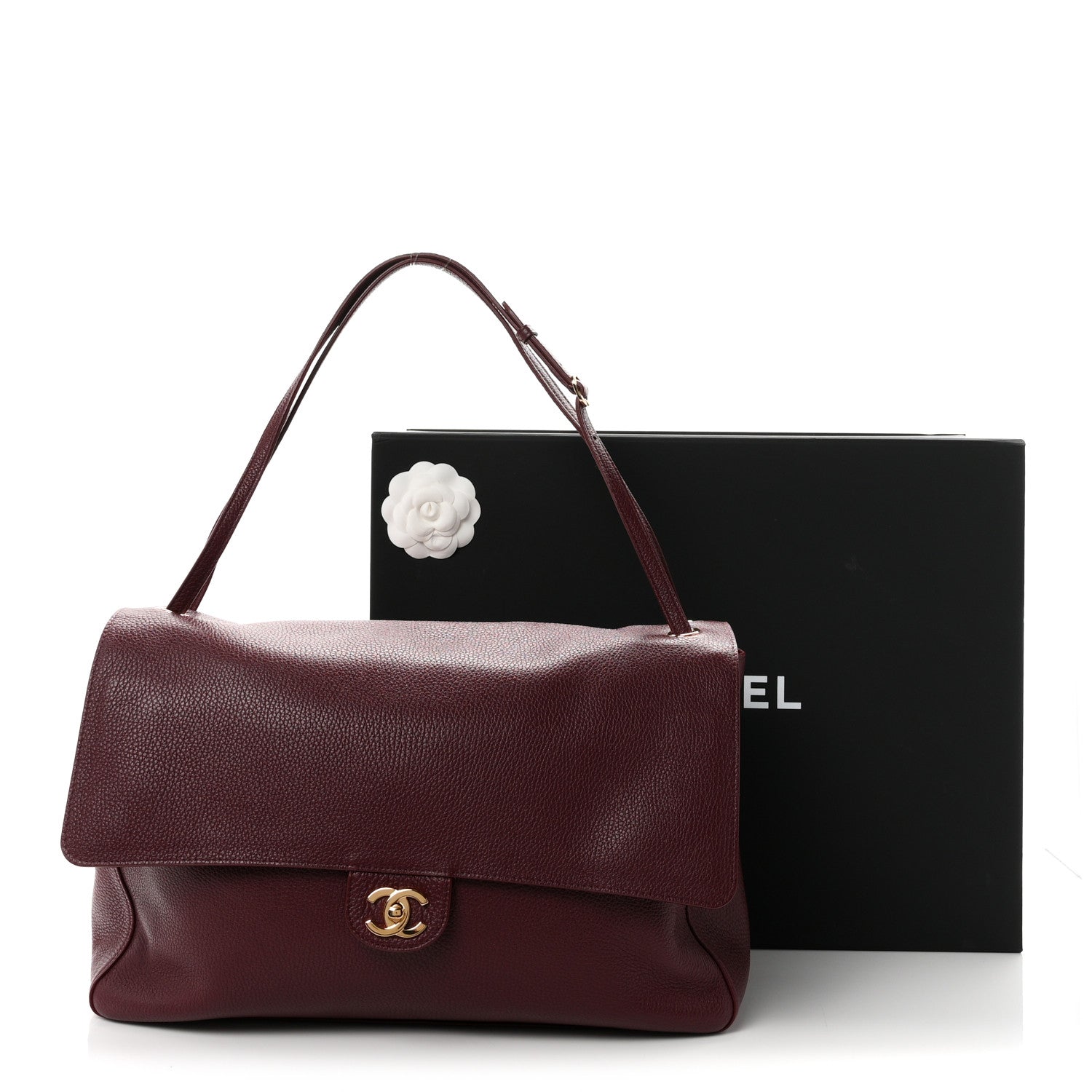 Chanel Grained Calfskin Souplissimo Maxi Flap Burgundy 11 of 11