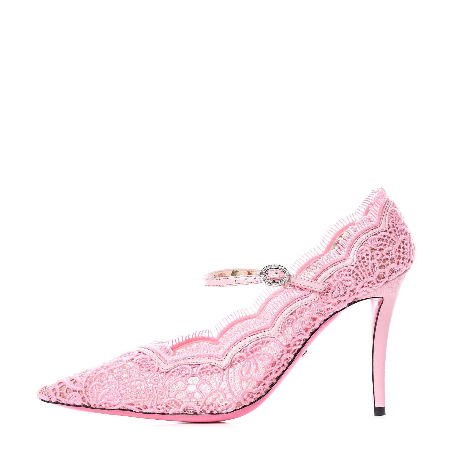 Gucci Lace Pizzo Venice Pumps 38.5 Sugar Pink 1 of 10