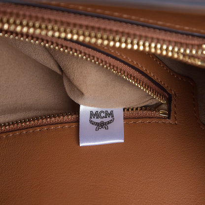 MCM Visetos Studded Medium Tote Cognac 8 of 13