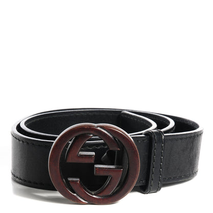 Gucci Leather Bamboo Interlocking G Belt 85 34 Black 1 of 4