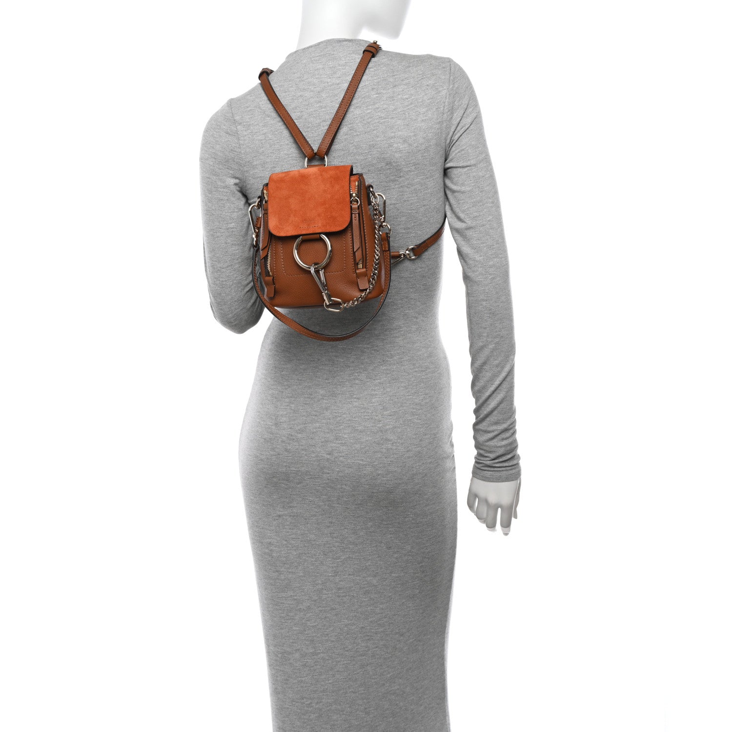 Chloe Suede Calfskin Mini Faye Backpack Tan 2 of 11