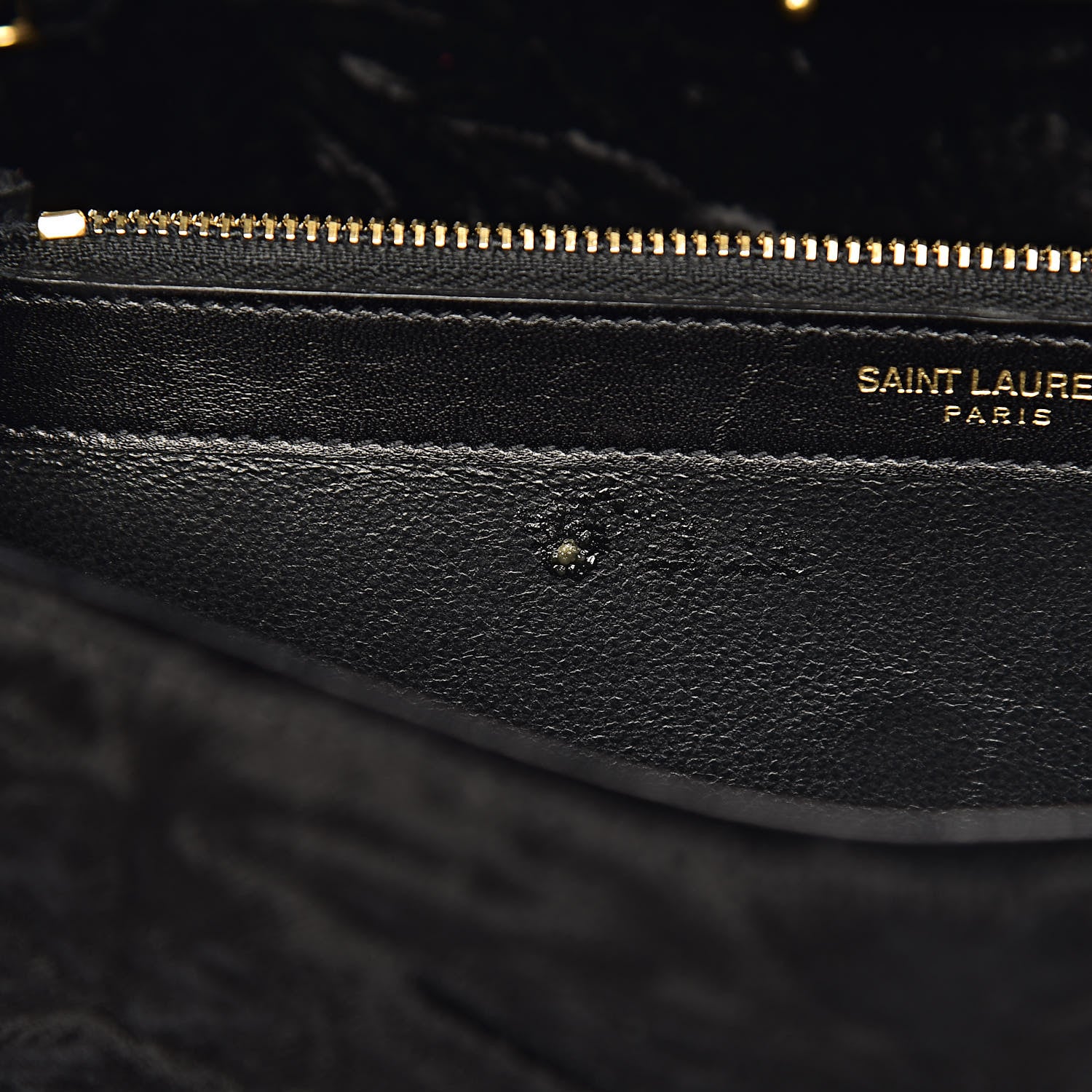 Saint Laurent Velvet Monogram Chain Wallet Black 8 of 11