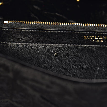 Saint Laurent Velvet Monogram Chain Wallet Black 8 of 11