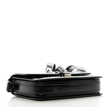 Saint Laurent Glazed Calfskin Monogram Medium Solferino Satchel Black 4 of 10