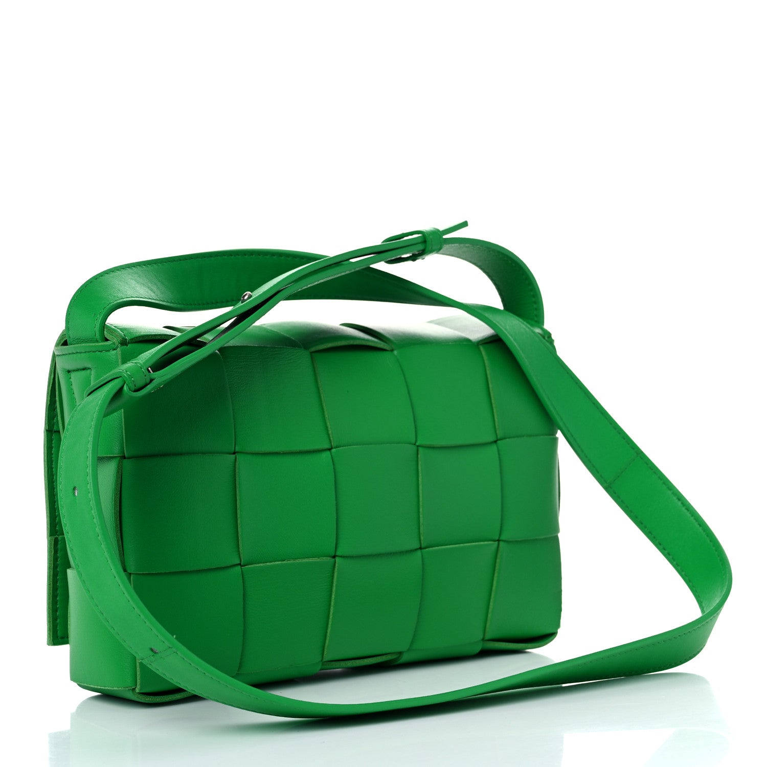 Bottega Veneta Lambskin Maxi Intrecciato Cassette Crossbody Bag Parakeet 3 of 13