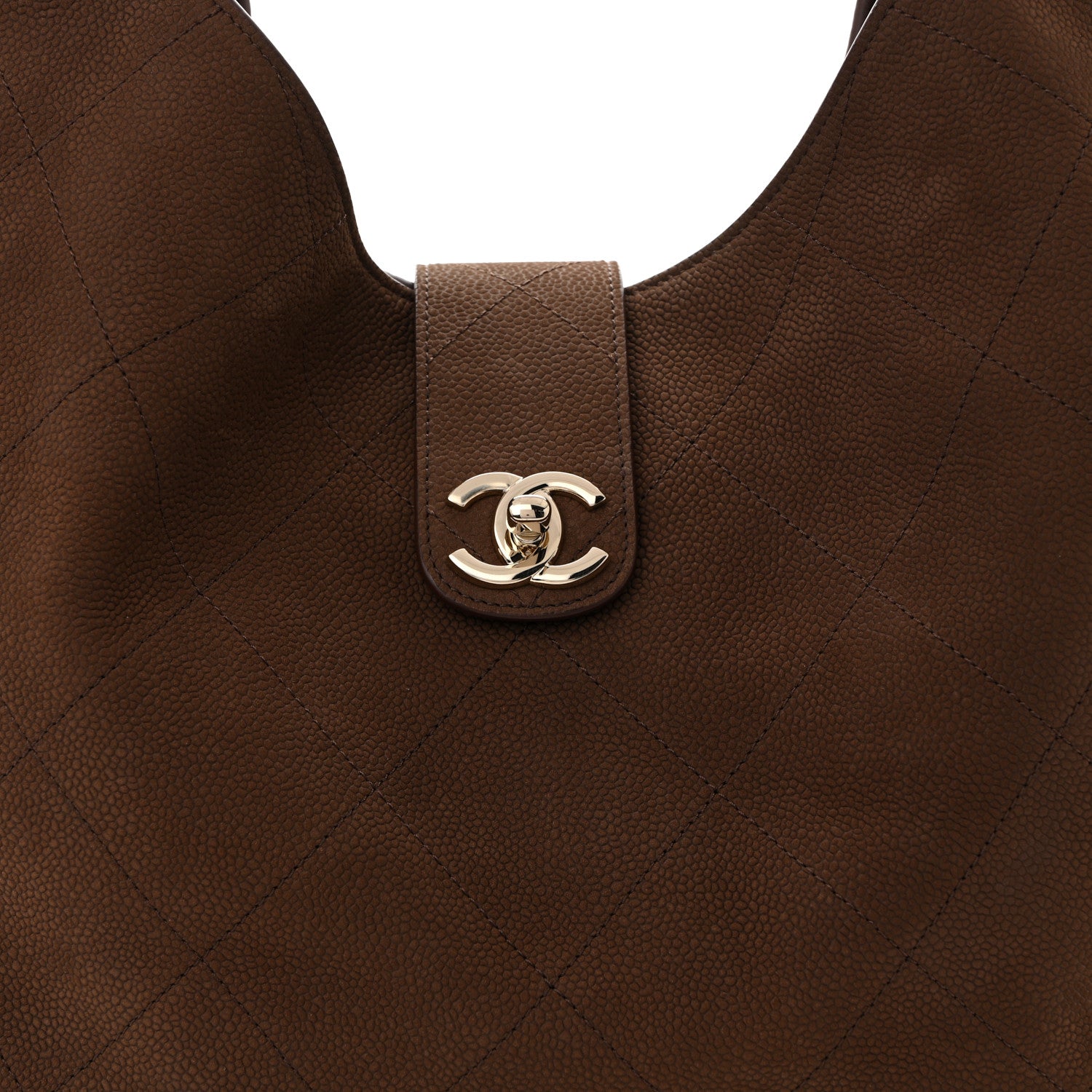 Chanel Grained Nubuck Calfskin Quilted Maxi Shopping Bag Dark Brown 9 of 11